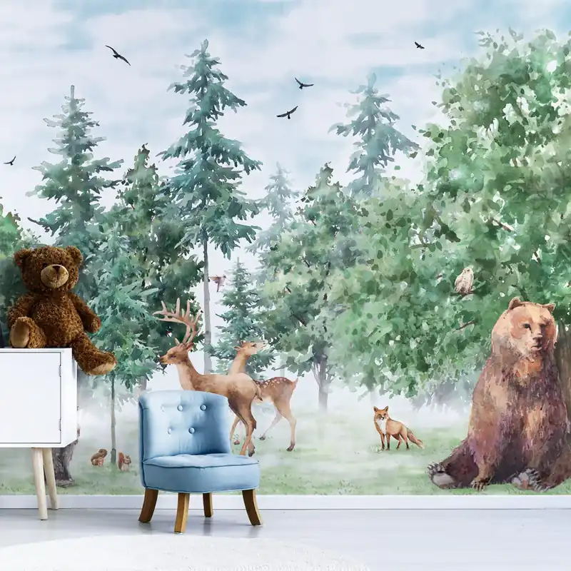 Carta da parati Animali del bosco - Carta da parati liscia / 100x300 cm Gereduceerde Prijs