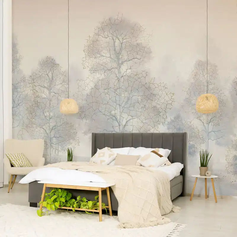 Weekendaanbieding Carta da parati Alba nel bosco - TNT Effetto Muro / 100x300 cm