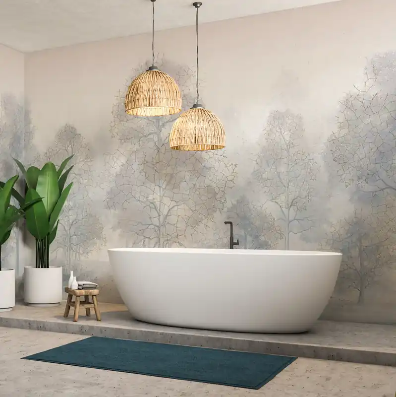 Exclusieve Aanbieding Carta da parati in Fibra di Vetro Alba nel bosco - 100% Fibra di vetro / 95x300 cm