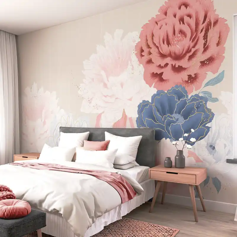 Koop Online Carta da parati Fiori delicati - TNT Effetto Muro / 100x300 cm