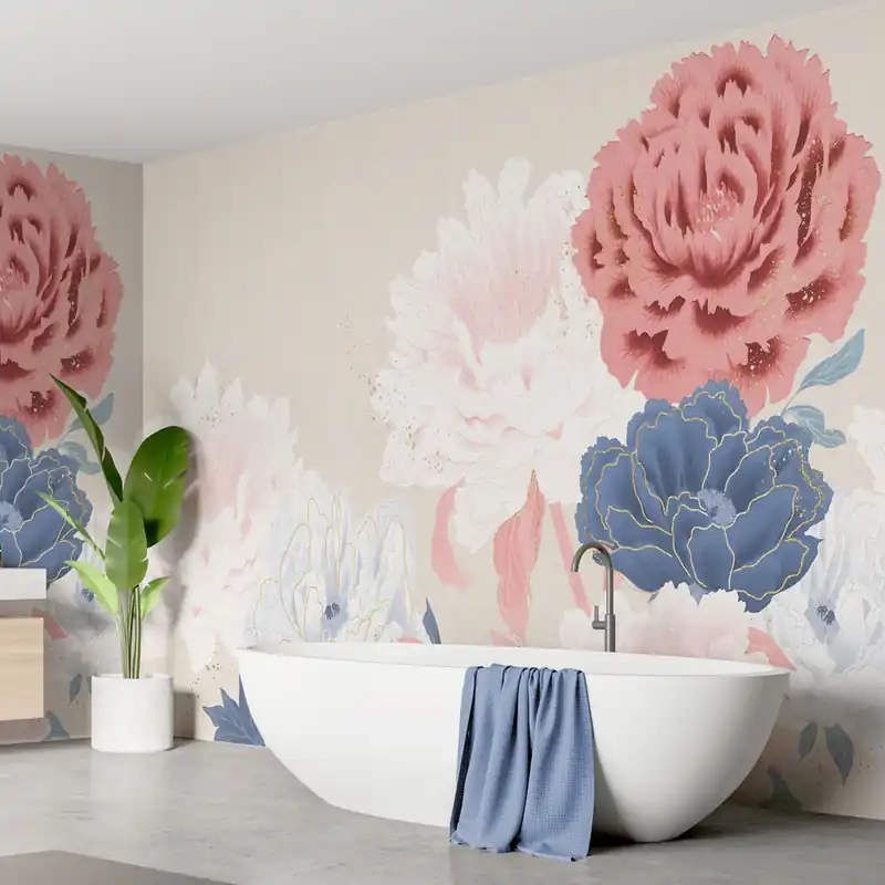 Carta da parati in Fibra di Vetro Fiori delicati - 100% Fibra di vetro / 95x300 cm Beste Prijs