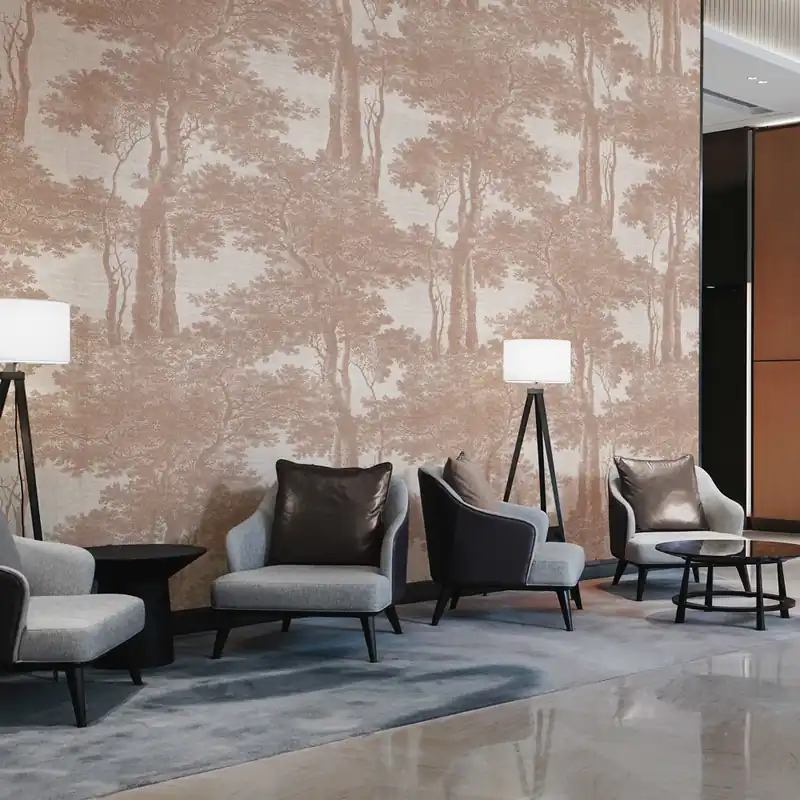 Carta da parati in Fibra di Vetro Vintage toile - 100% Fibra di vetro / 95x300 cm / Mocha mousse Gecertificeerd