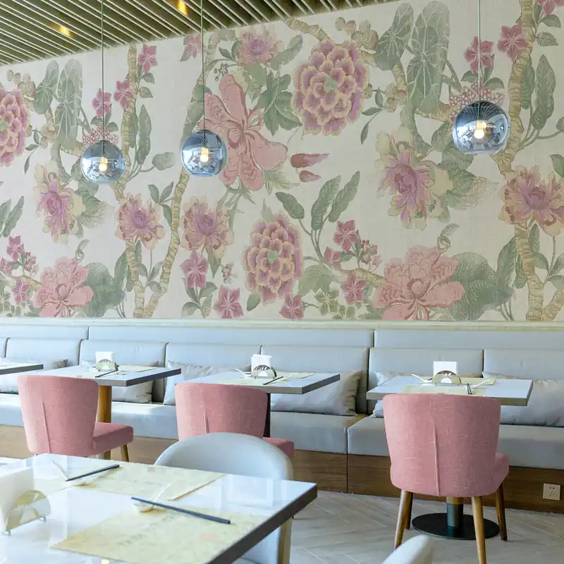 Carta da parati in Fibra di Vetro Stoffa floreale - 100% Fibra di vetro / 95x300 cm Uitverkoop