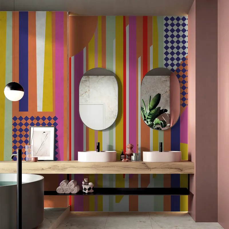 Flitsaanbieding Carta da parati in Fibra di Vetro Fantasia Pop - 100% Fibra di vetro / 95x300 cm
