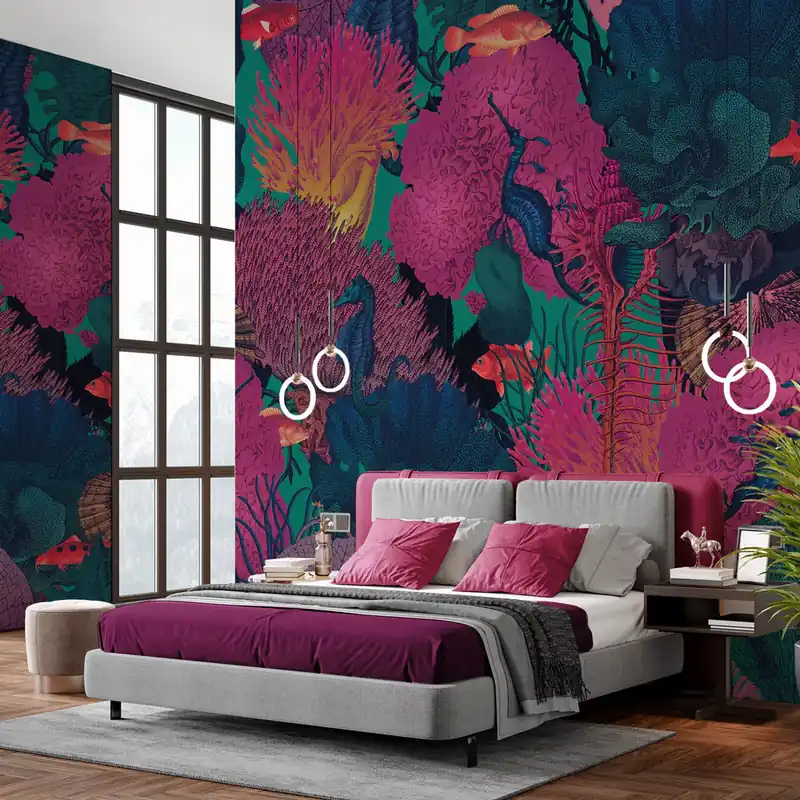 Carta da parati Deep purple - TNT Effetto Muro / 100x300 cm Alleen Vandaag