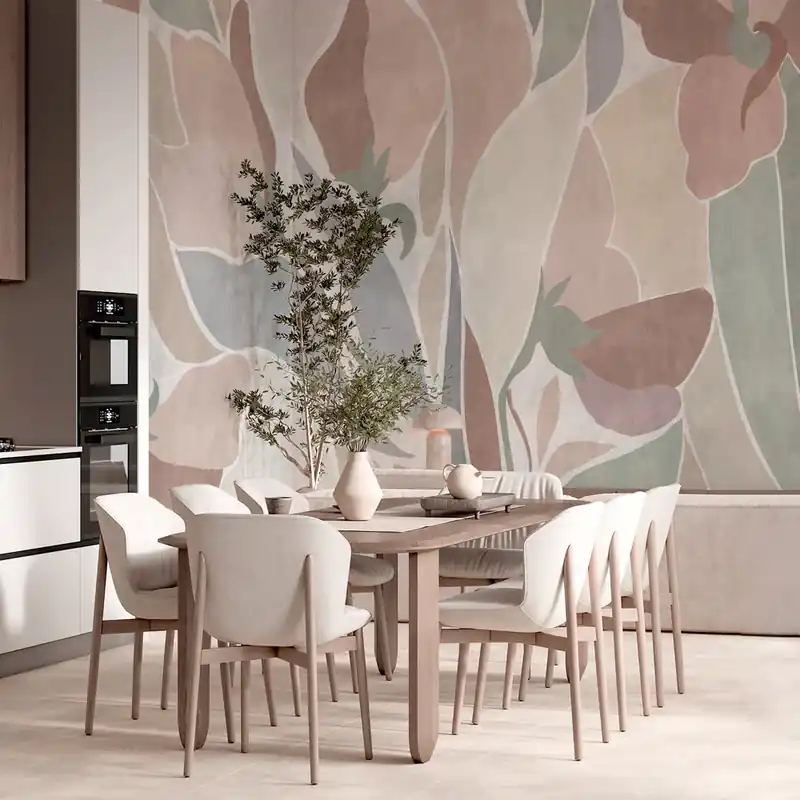 Koopje Carta da parati in Fibra di Vetro Murale floreale - 100% Fibra di vetro / 95x300 cm