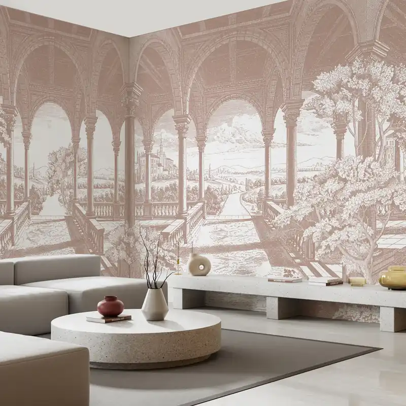 Carta da parati Loggia bucolica - TNT Effetto Muro / 100x300 cm Must-Have