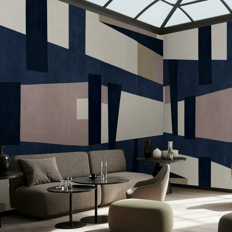 Laatste Versie Carta da Parati Puzzle geometrico - TNT Effetto Muro / 100x300 cm