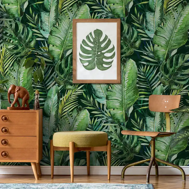 Aanbieding Carta Da Parati Tropical Palm in TNT Goffrata - 200x300 cm