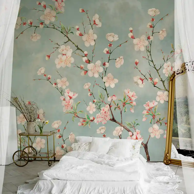 Carta da parati Fiori di Ciliegio - TNT Effetto Muro / 100x300 cm Flitsaanbieding