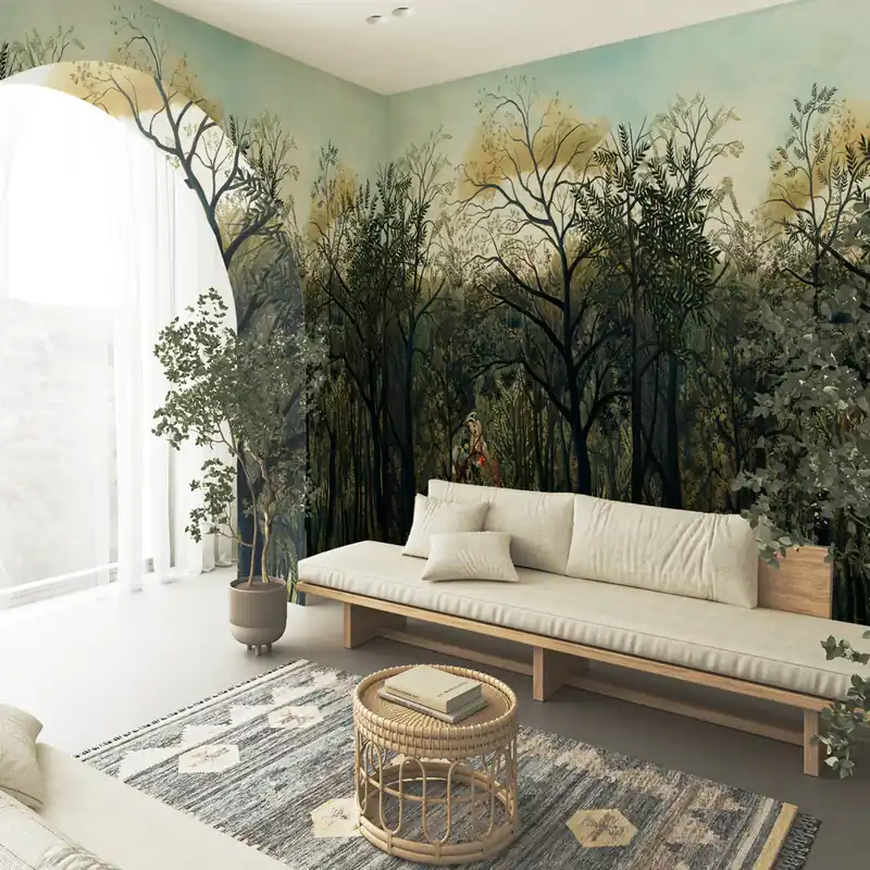 Flitsaanbieding Carta da parati Passeggiata nel bosco - TNT Effetto Muro / 100x300 cm