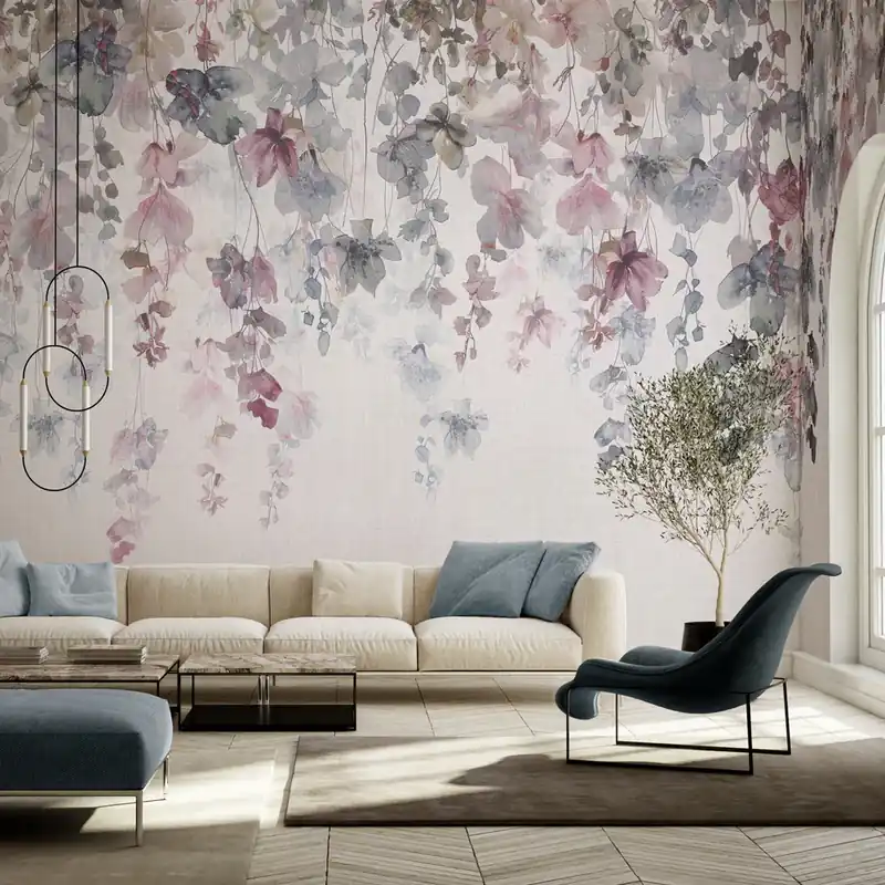 Seizoensaanbieding Carta da Parati Fiori pendenti - TNT Effetto Muro / 100x300 cm