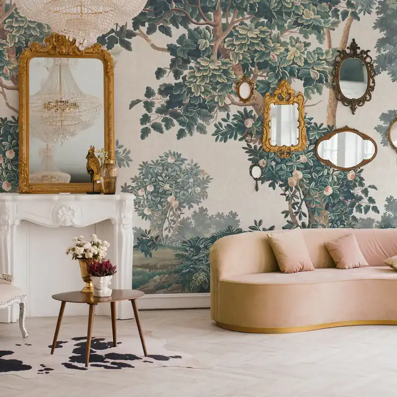 Exclusieve Aanbieding Carta da parati Giardino ricamato - TNT Effetto Muro / 100x300 cm