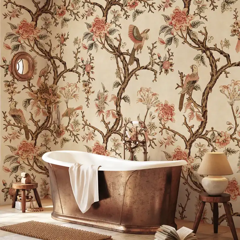 Carta da parati in Fibra di Vetro Chinoiserie antica - 100% Fibra di vetro / 95x300 cm Direct Verzonden
