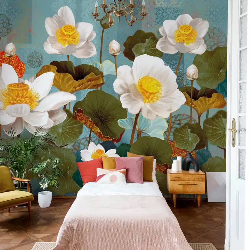 Lage Kosten Carta da parati Collage floreale - TNT Effetto Muro / 100x300 cm