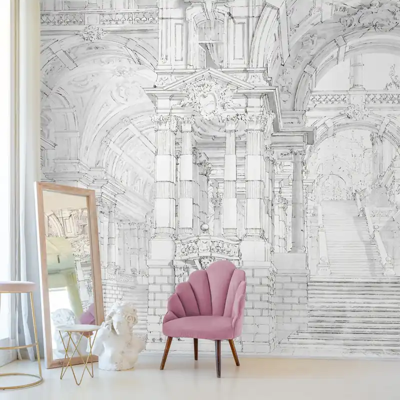 Carta da Parati Sogno architettonico - TNT Effetto Muro / 100x300 cm Koopje