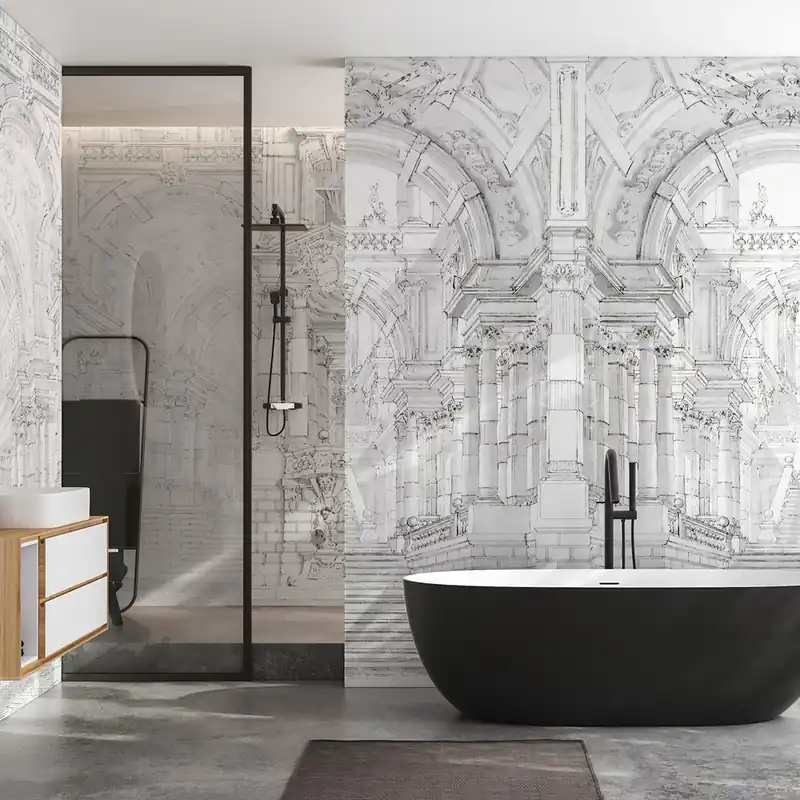 Goedkoop Carta da parati in Fibra di Vetro Sogno architettonico - 100% Fibra di vetro / 95x300 cm