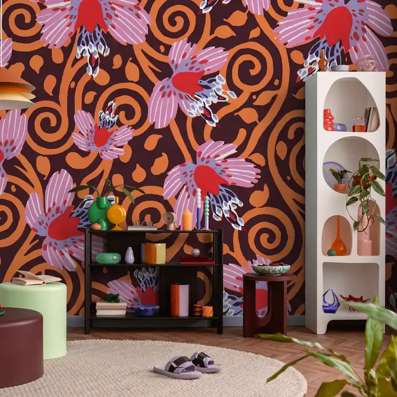 Carta da Parati Optical orchidea - TNT Effetto Muro / 100x300 cm Snelle Levering