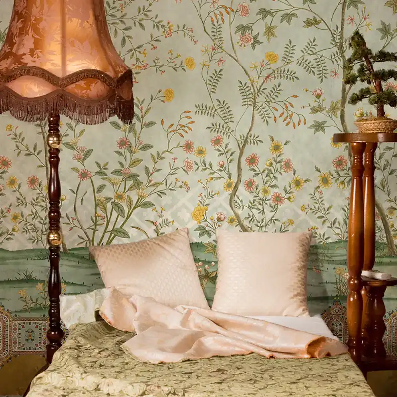 Merkproduct Carta da Parati Chinoiserie di giada - TNT Effetto Muro / 100x300 cm