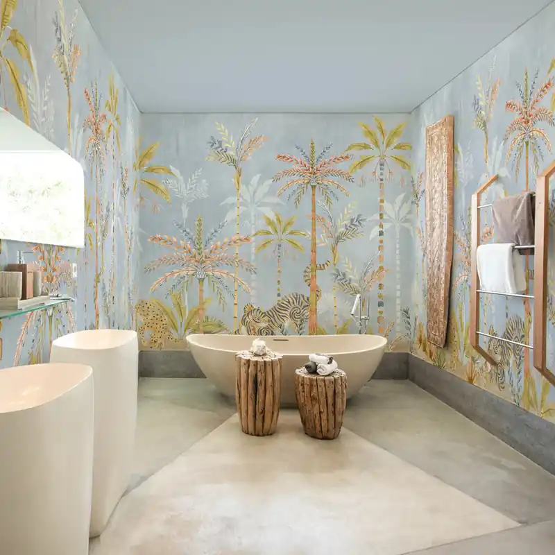 Carta da parati in Fibra di Vetro Passeggiata tropicale - 100% Fibra di vetro / 95x300 cm Exclusieve Aanbieding