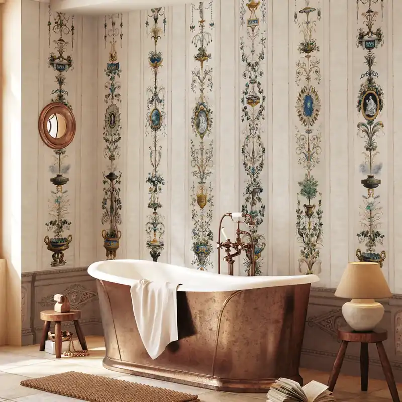 Carta da parati in Fibra di Vetro Boiserie Polychrome - 100% Fibra di vetro / 95x300 cm Must-Have