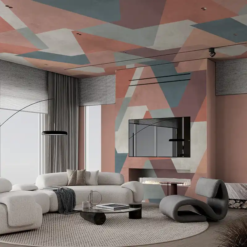 Lage Prijs Carta da Parati Incastri geometrici - TNT Effetto Muro / 100x300 cm