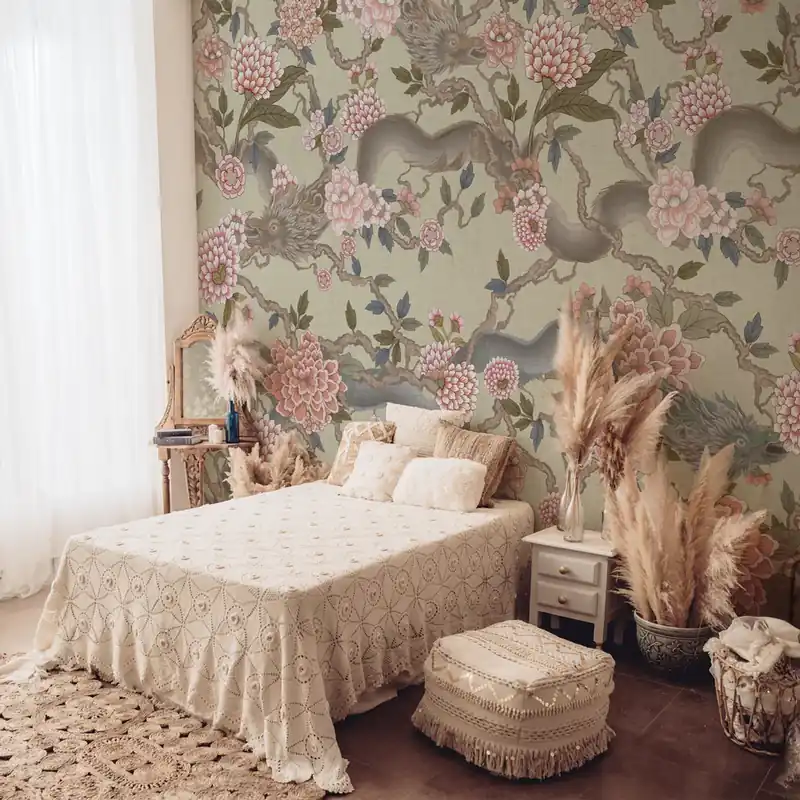 Carta da parati Dragone dell‘Est - TNT Effetto Muro / 100x300 cm Dagaanbieding