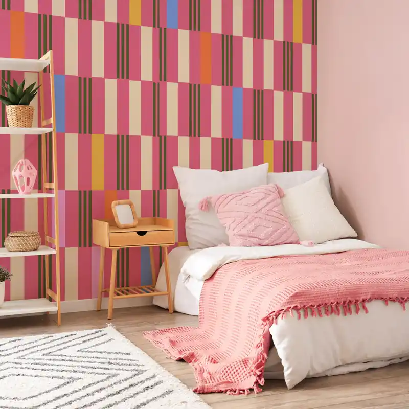 Direct Verzonden Carta da parati Rettangoli Pop - TNT Effetto Muro / 100x300 cm