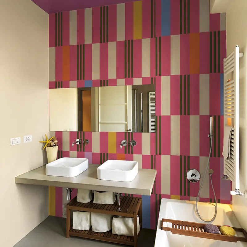 Carta da parati in fibra di vetro Rettangoli Pop - 100% Fibra di vetro / 95x300 cm Rechtstreeks Van De Fabrikant