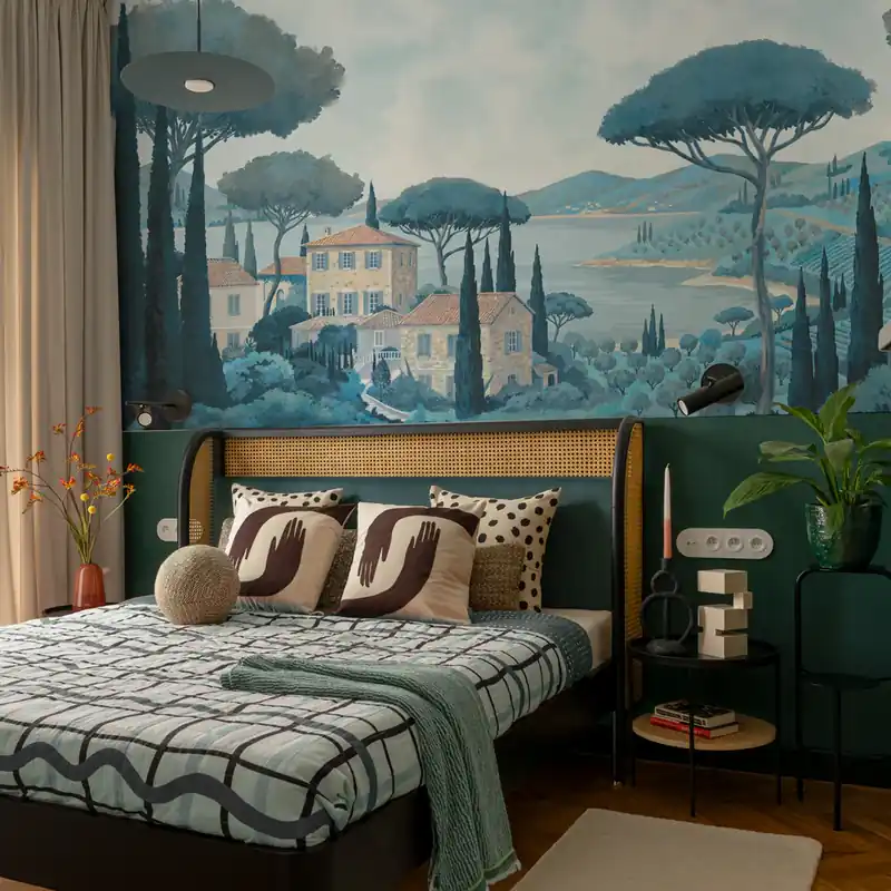 Betaalbaar Carta da parati Pini e Cipressi - TNT Effetto Muro / 100x300 cm