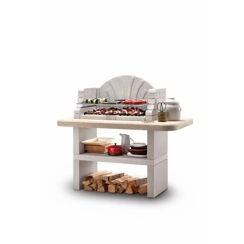Barbecue a carbonella Palazzetti St Tropez griglia 76x40 cm in cemento Koopje