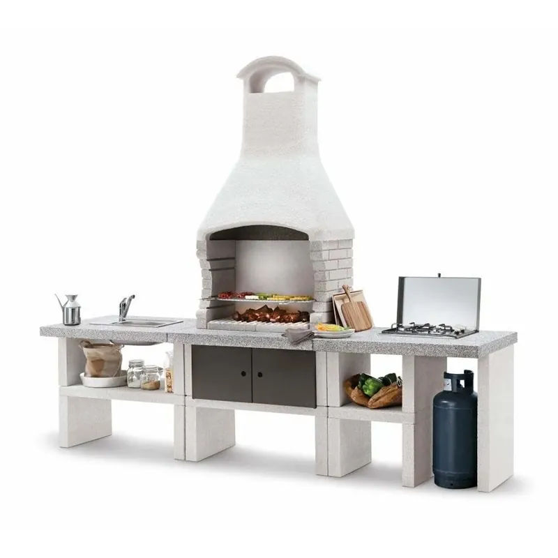 Seizoensaanbieding Cucina da esterno completa Marbella 270x70x238 cm