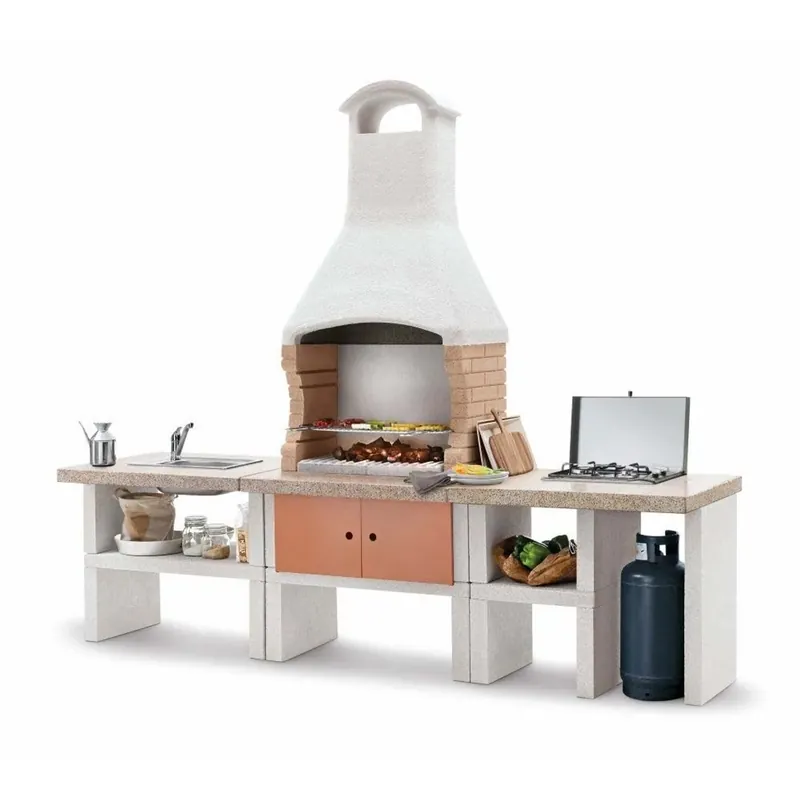Cucina da esterno completa Ariel 270x70x237 cm Gratis Retour