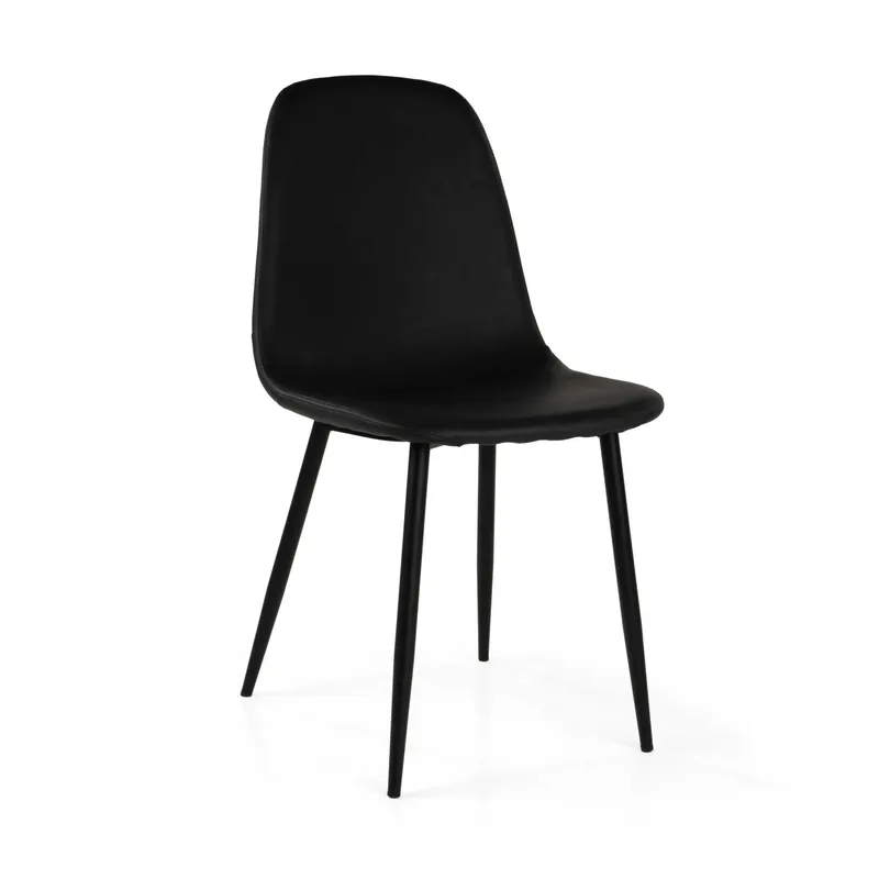 Sedia imbottita Jacky in ecopelle nera 43x55h48/86 cm Speciale Aanbieding