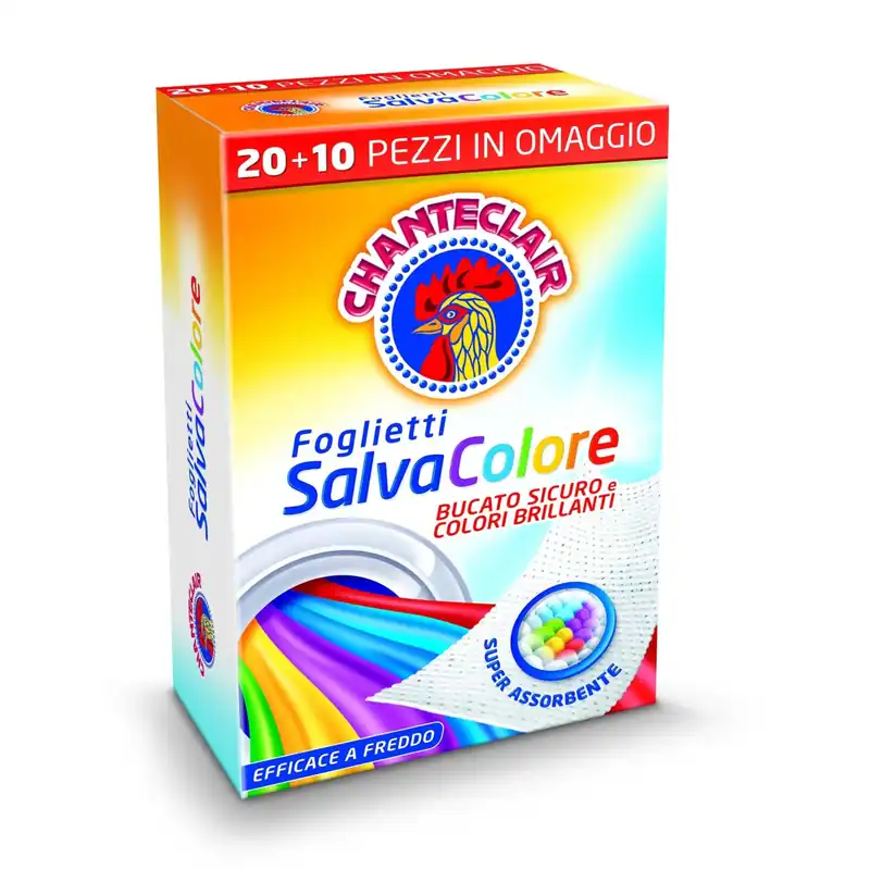 Chanteclair foglietti salvacolore acchiappacolore lavatrice 20+10 pz Snelle Levering