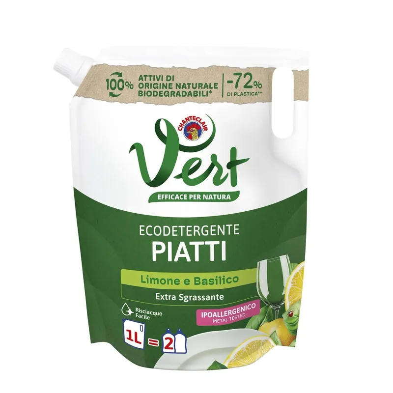 Alleen Vandaag Chanteclair Vert ecodetergente piatti limone basilico ecoricarica 1 l