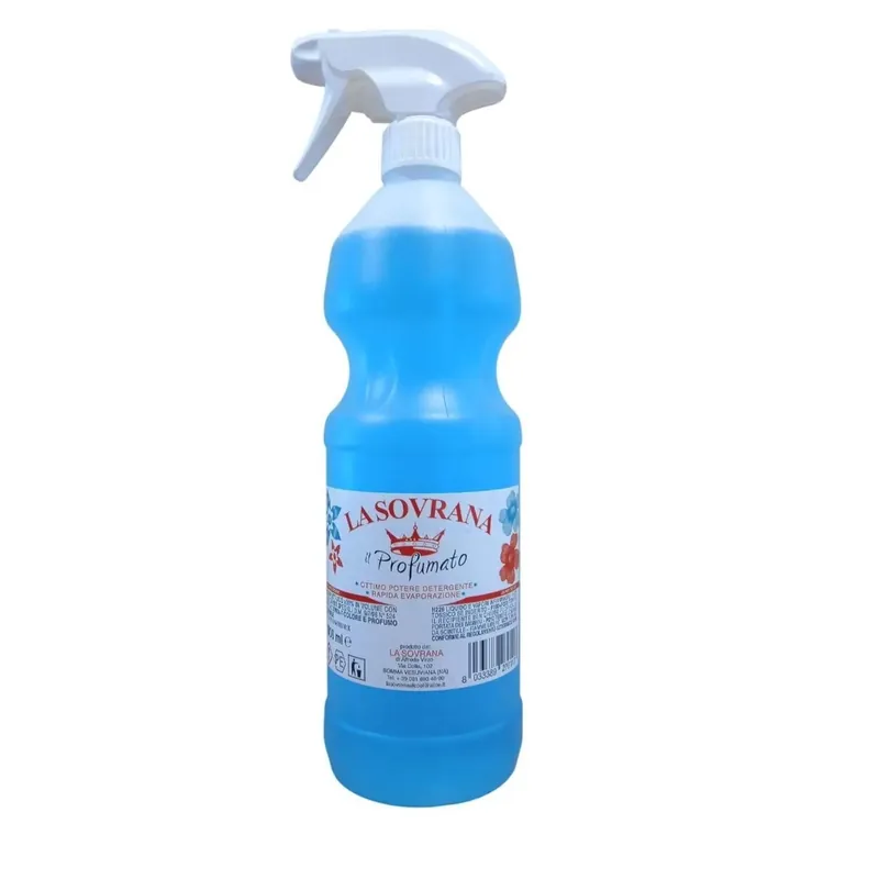 Gereduceerde Prijs Alcool profumato blu trigger detergente spray per superfici 1 l