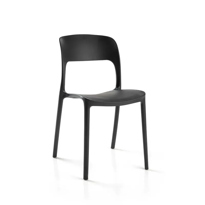 Sedia impilabile Risto in polipropilene nera impilabile 41x57h45/82,5 cm Dagaanbieding