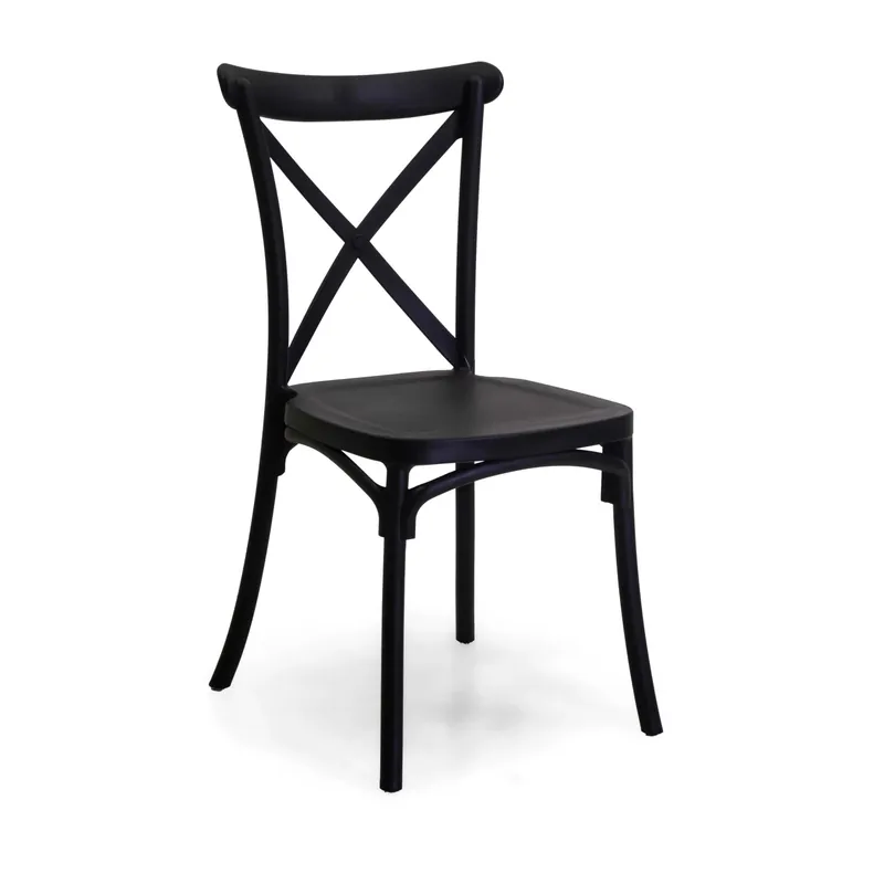 Sedia impilabile Cross in polipropilene nera 43x52,5h45/88 cm Shop Nu
