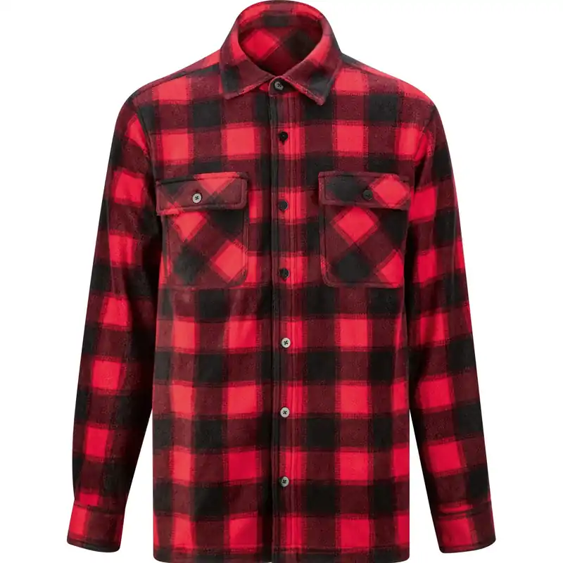 Direct Beschikbaar Maglia in pile da boscaiolo da uomo in poliestere rosso-nero taglia XL