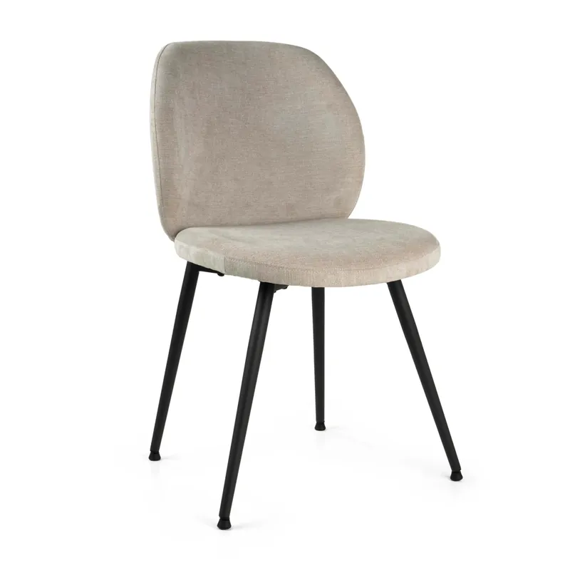 Sedia imbottita Glaede tessuto color sabbia e struttura in metallo 48x56h84,5 cm Gereduceerde Prijs