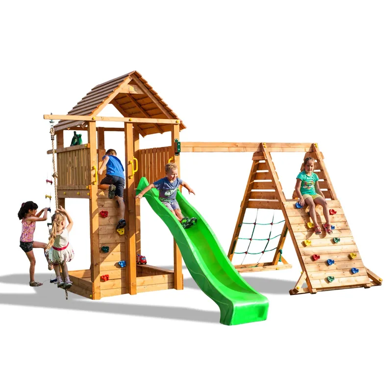 Speciale Aanbieding Gioco da giardino Fortress con scivolo e altalena 560x445xh305 cm