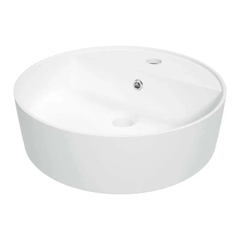 Favoriet Lavabo d`appoggio ceramica Idrostile tondo con basetta bianco