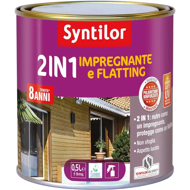 Impregnante per legno e flatting ad acqua effetto lucido rovere grigio 0,5 l Gecertificeerd