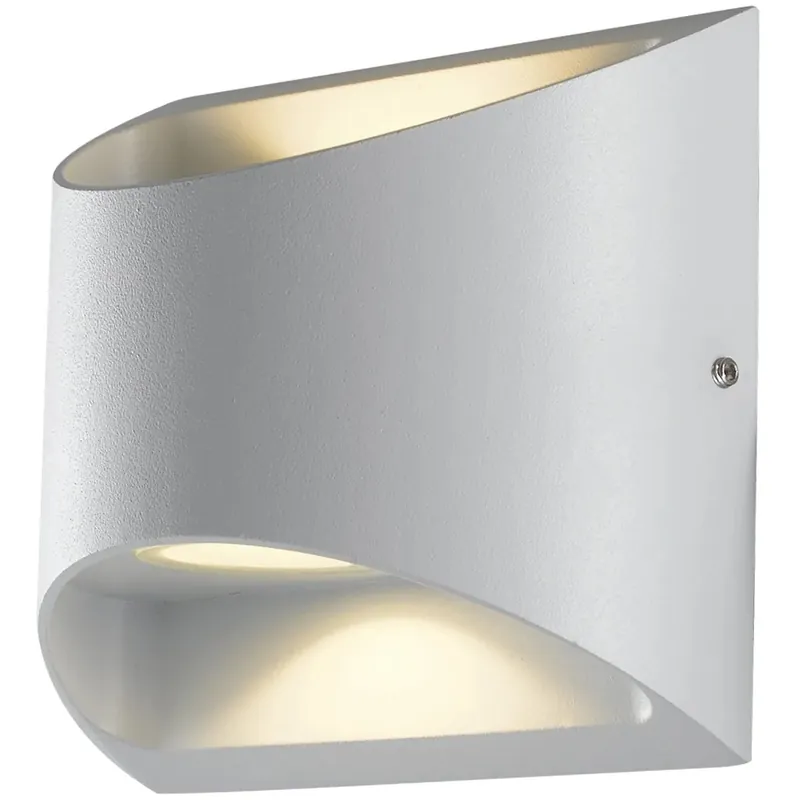 Actieprijs INTEC applique Veyron 2 LED doppio fascio di luce in alluminio bianco