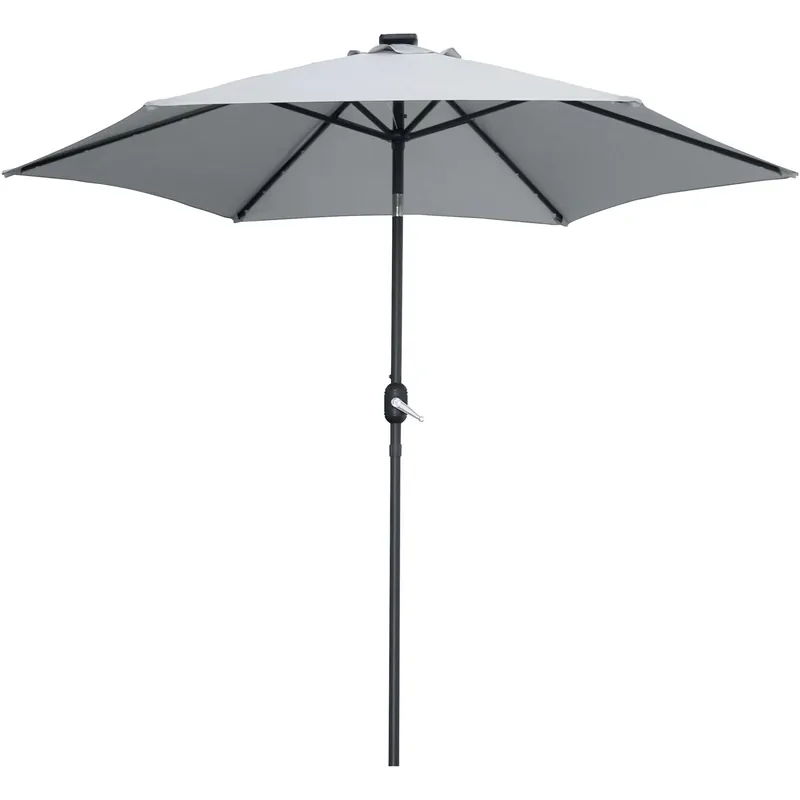 Ombrellone da giardino a palo centrale Ø 270 cm grigio Korting