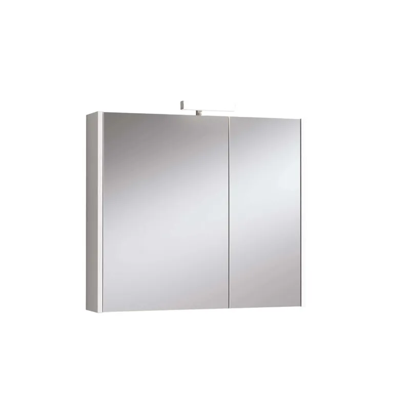 Betaalbaar Specchio contenitore 2 ante con lampada bianco 80x70x15,5 cm