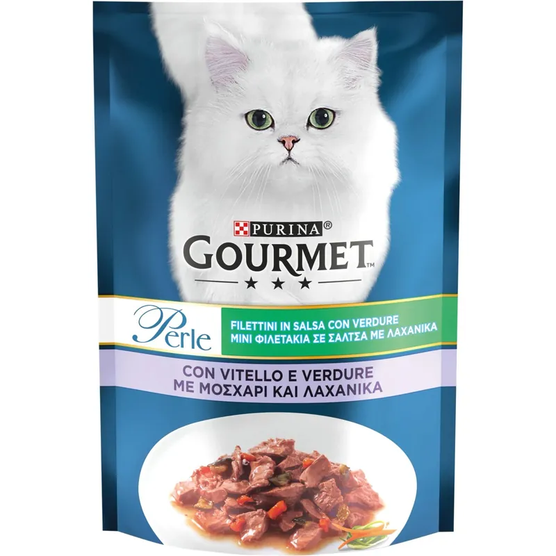 Must-Have Filettini in salsa con Vitello e Verdure per gatto Purina Gourmet Perle