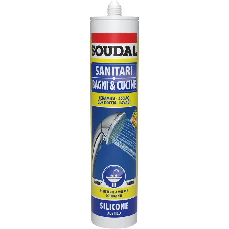 Silicone acetico per sanitari bianco 300 ml Direct Beschikbaar