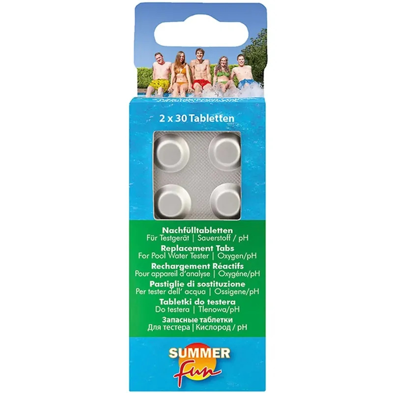 Korting Pastiglie ricarica tester acqua Summer Fun controllo pH ossigeno 2x30 pastiglie